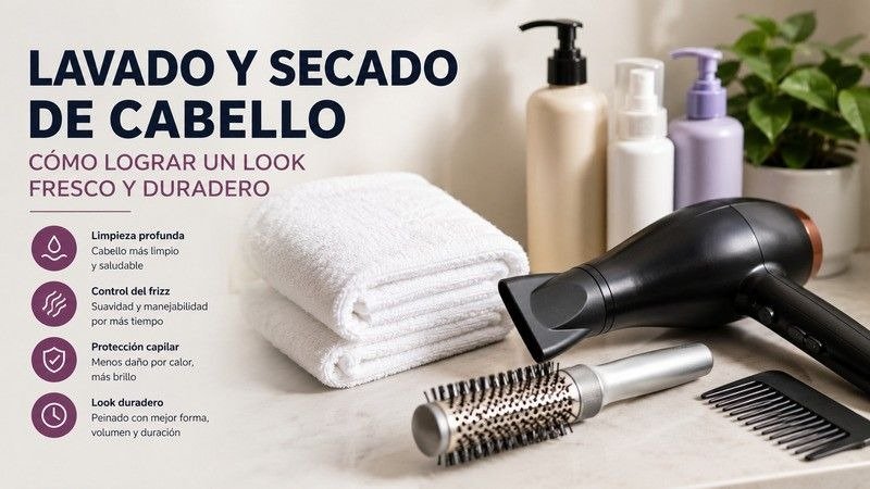 Lavado y Secado de Cabello: Look Fresco y Duradero
